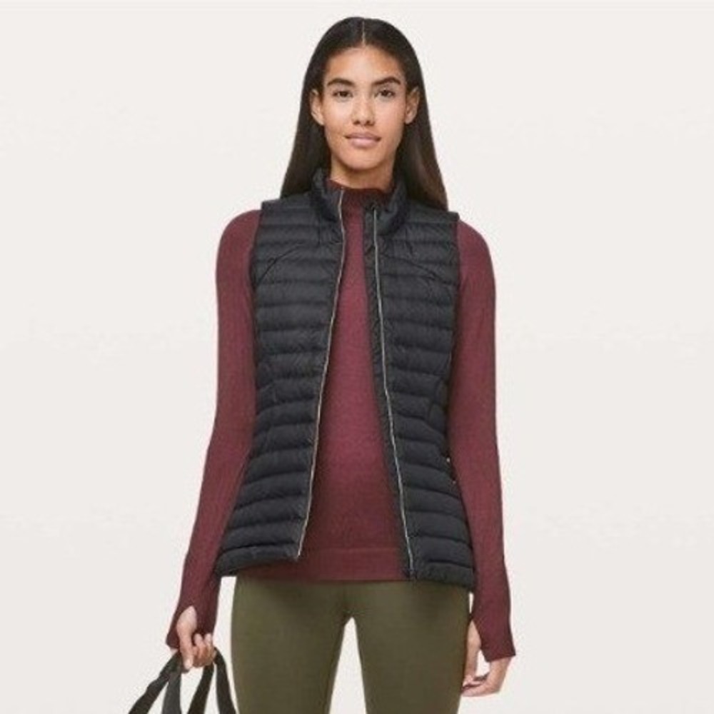 Lululemon Pack It Down Puffer Vest Womens 6 Black Capsule Classic Missing Zipper